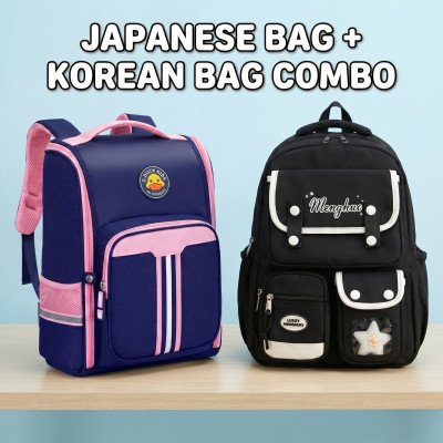 Japanese bag PINK +  korean bag BLACK Combo
