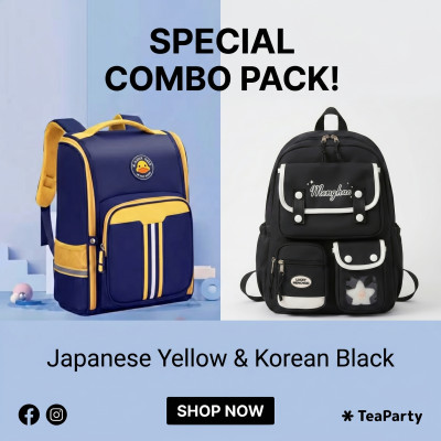 Japanese bag YELLOW + korean bag BLACK Combo